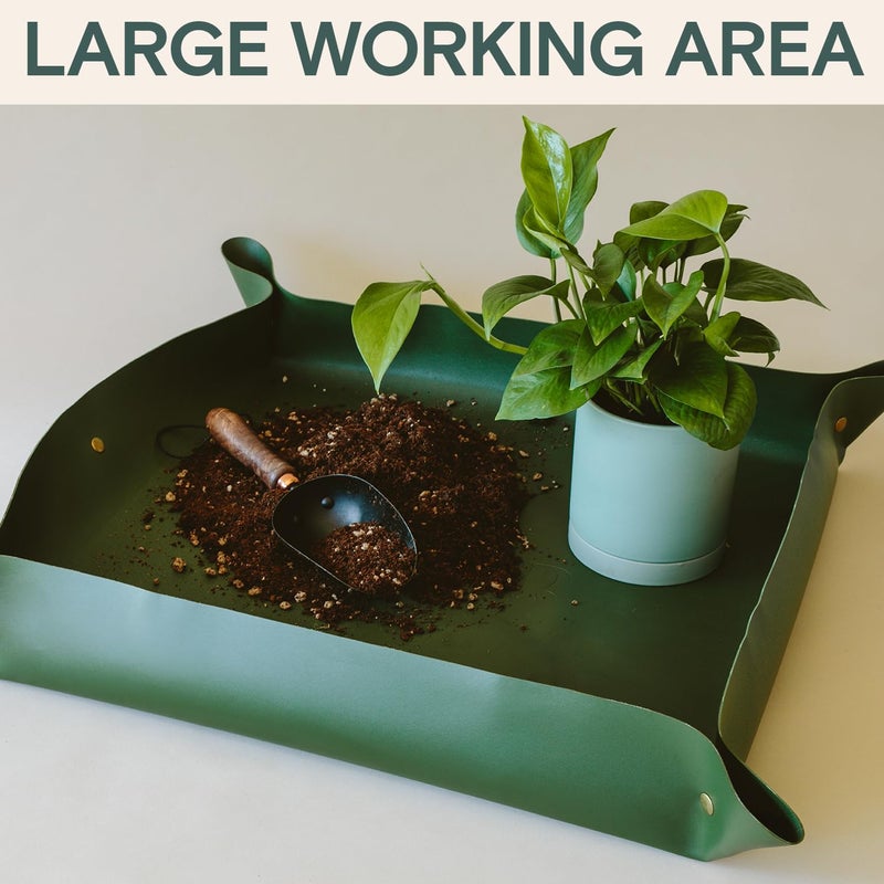 Arber Repotting Mat for Indoor Plants 30" x 30" – Waterproof Foldable Plant Potting Mat with Snap Corners & 4" Walls – Mess-Free Soil Mixing, Pruning, Transplanting for Succulent, Orchid, Bonsai - Image 4